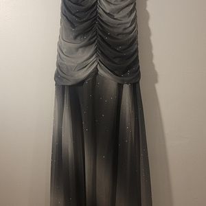Silver/gray long evening dress